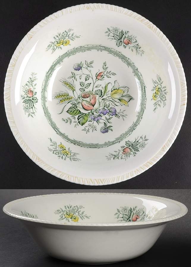 Rosedale Green 8" Round Vegetable Bowl by Wood & Sons-1