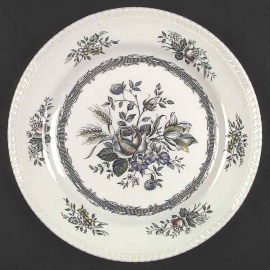Rosedale Green Dinner Plate by Wood & Sons-1