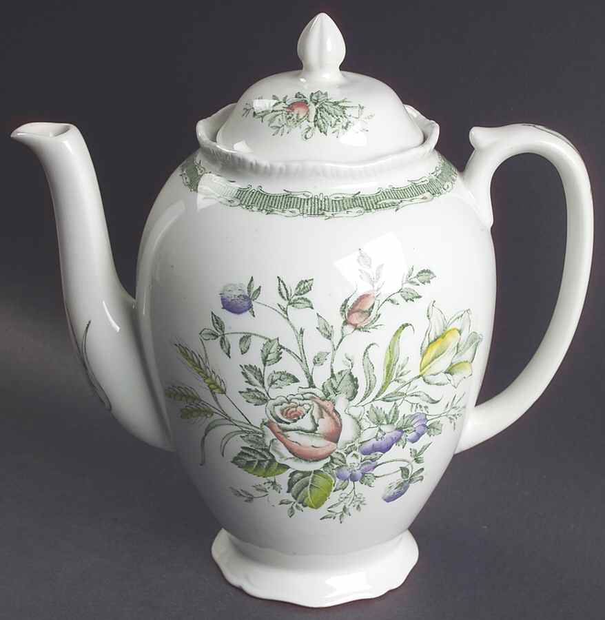 Rosedale Green Coffee Pot & Lid by Wood & Sons-1