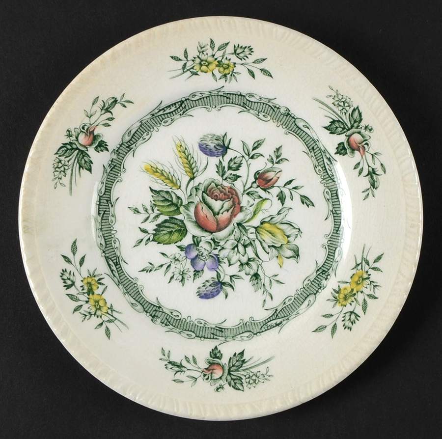 Rosedale Green Bread & Butter Plate by Wood & Sons-1