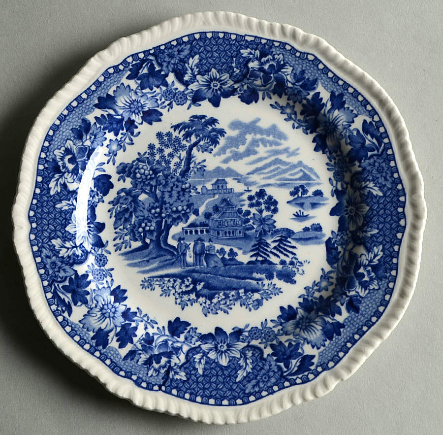 Seaforth Blue (Rope Edge, Scallop) Dessert/Pie Plate by Wood & Sons-1