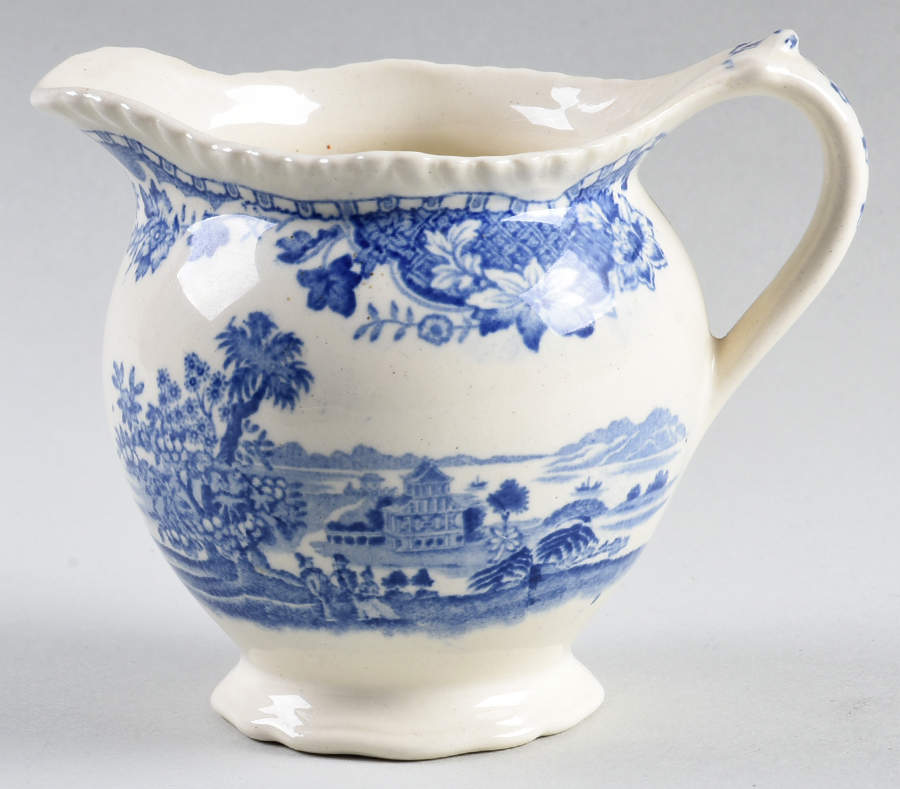 Seaforth Blue (Rope Edge, Scallop) Creamer by Wood & Sons-1