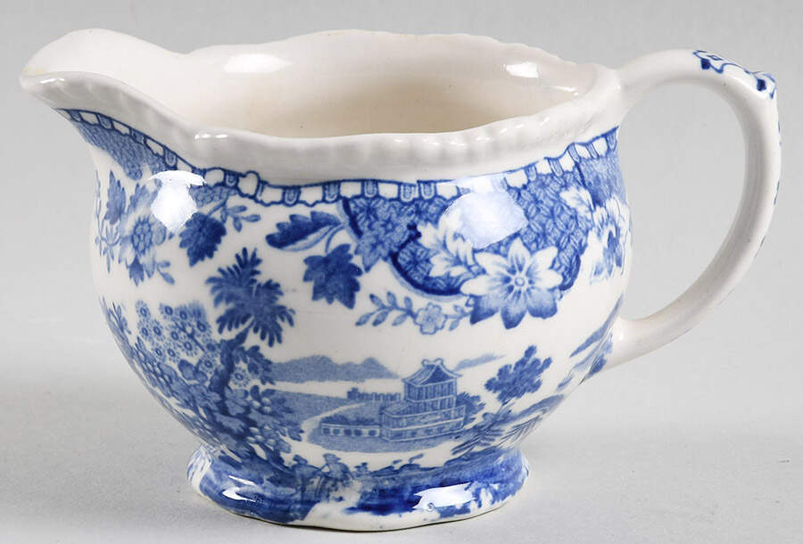 Seaforth Blue (Rope Edge, Scallop) Mini Creamer by Wood & Sons-1