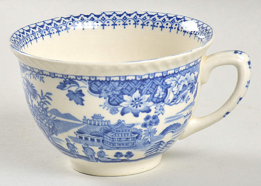 Seaforth Blue (Rope Edge, Scallop) Flat Cup by Wood & Sons-1