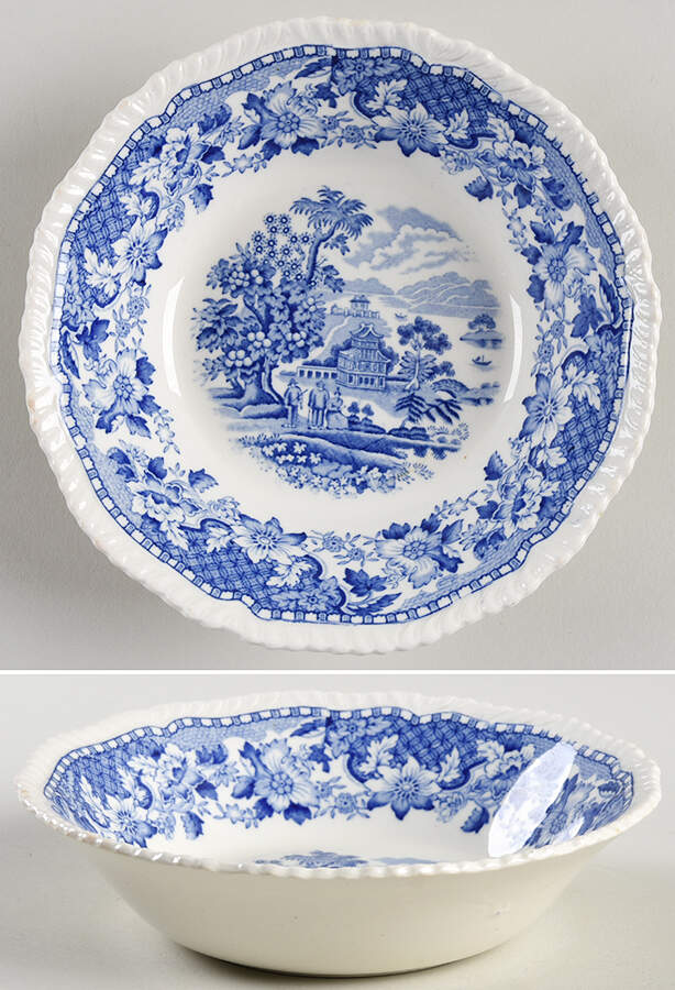 Seaforth Blue (Rope Edge, Scallop) Coupe Cereal Bowl by Wood & Sons-1