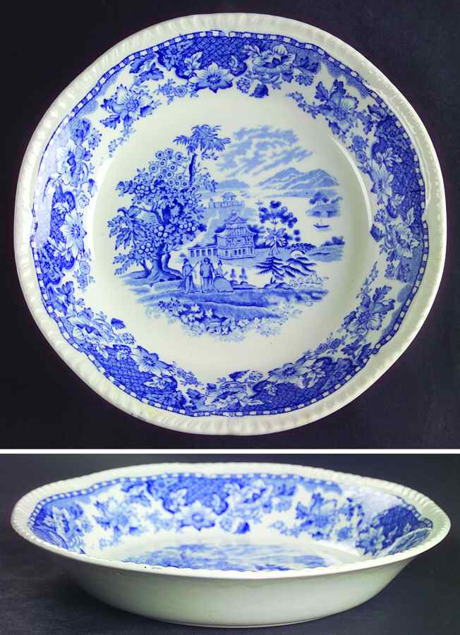 Seaforth Blue (Rope Edge, Scallop) Coupe Soup Bowl by Wood & Sons-1