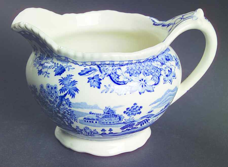 Seaforth Blue (Rope Edge, Scallop) Creamer by Wood & Sons-1