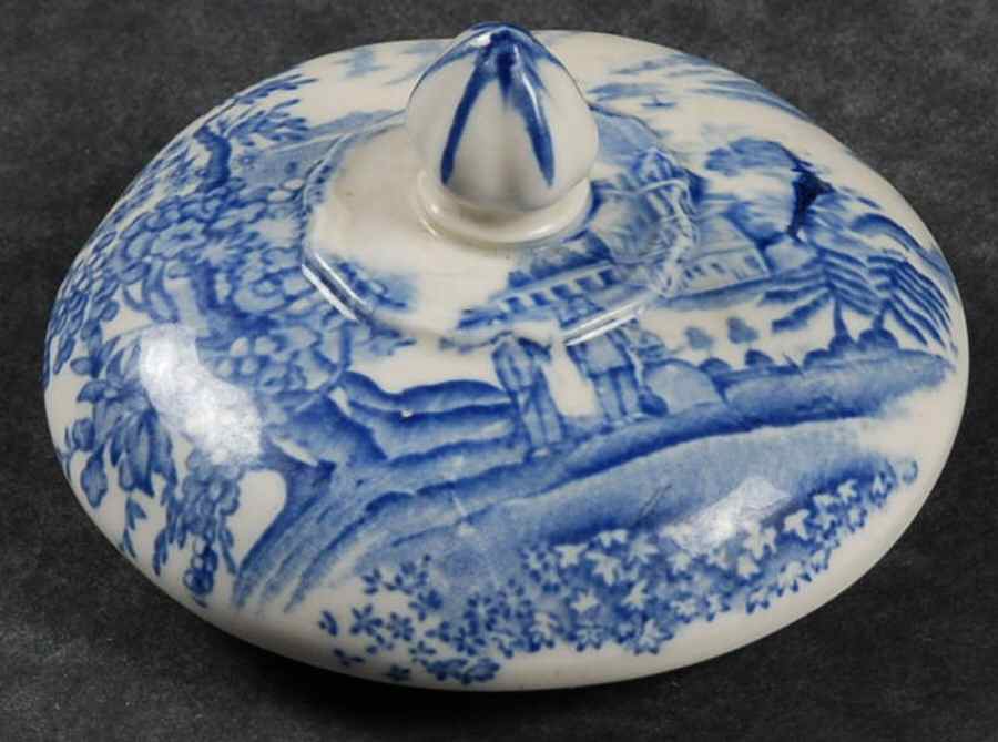 Seaforth Blue (Rope Edge, Scallop) Lid for Sugar Bowl by Wood & Sons-1