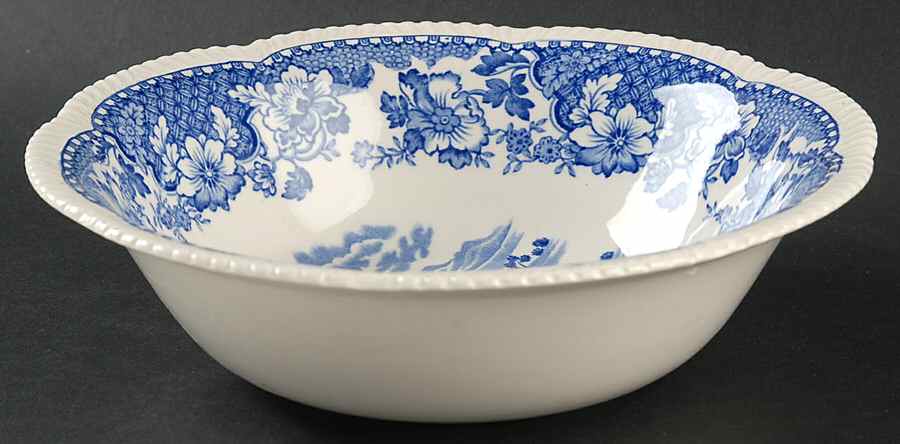 Seaforth Blue (Rope Edge, Scallop) 8" Round Vegetable Bowl by Wood & Sons-1