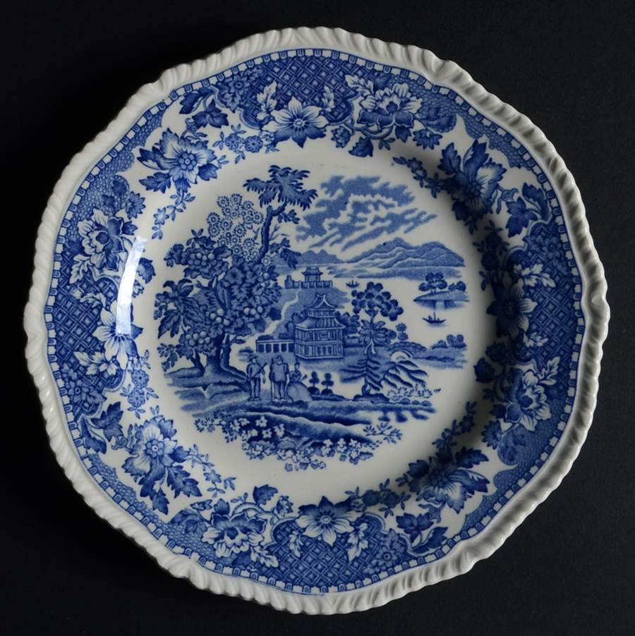 Seaforth Blue (Rope Edge, Scallop) Salad Plate by Wood & Sons-1