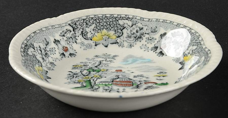 Seaforth Black Multicolor (Rope Edge.Scallop) Fruit/Dessert (Sauce) Bowl by Wood & Sons-1