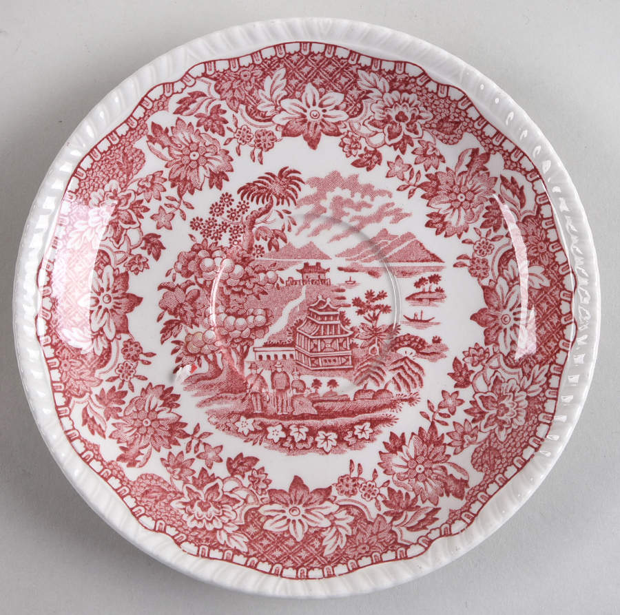 Seaforth Pink (Smooth) Saucer for Oversized Cup by Wood & Sons-1