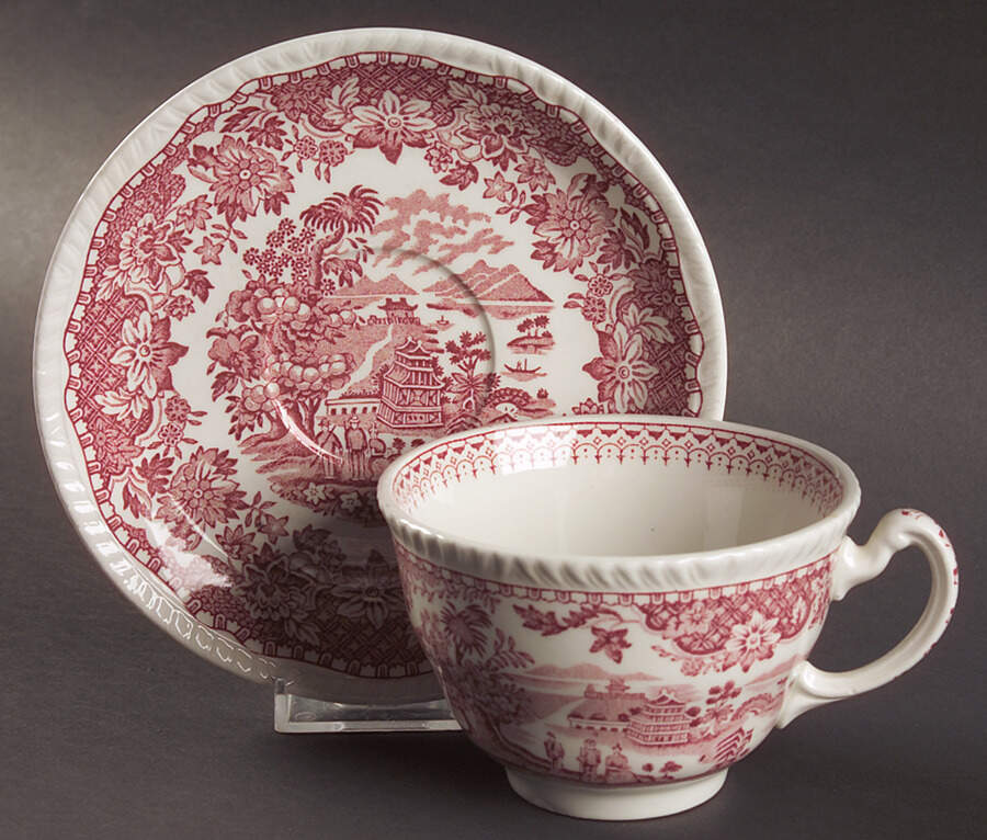 Seaforth Pink (Smooth) Oversized Cup & Saucer Set by Wood & Sons-1