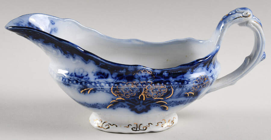 Seville (Flow Blue) Gravy Boat by Wood & Sons-1