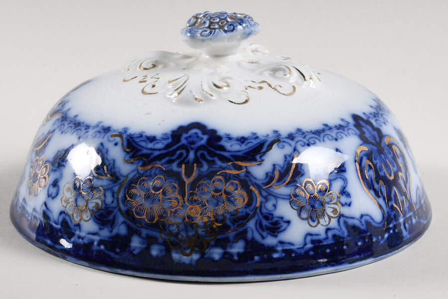 Seville (Flow Blue) Lid for Round Butter by Wood & Sons-1