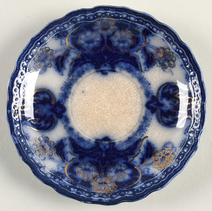 Seville (Flow Blue) Saucer by Wood & Sons-1
