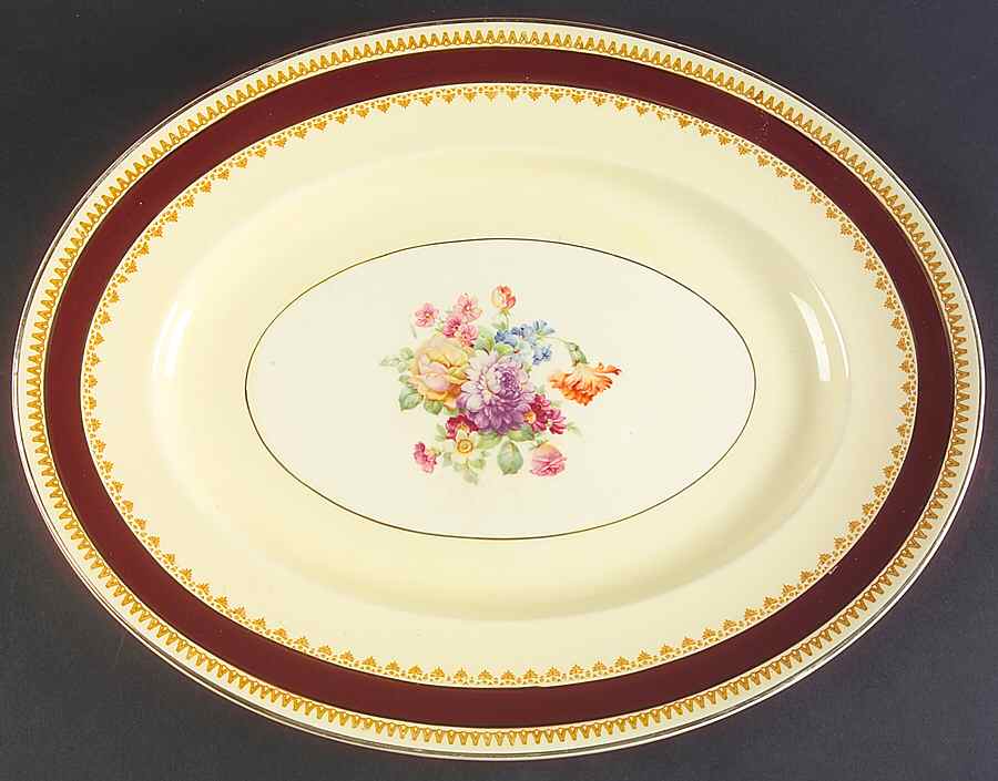 Sherborne 16" Oval Serving Platter by Wood & Sons-1