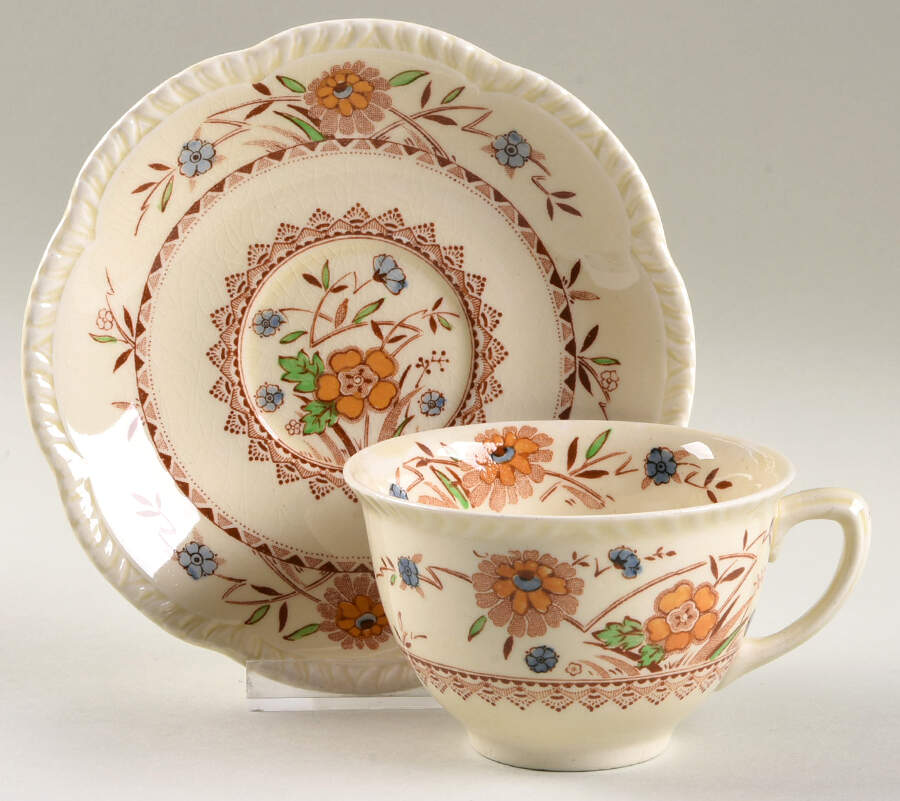 Springdale Flat Cup & Saucer Set by Wood & Sons-1
