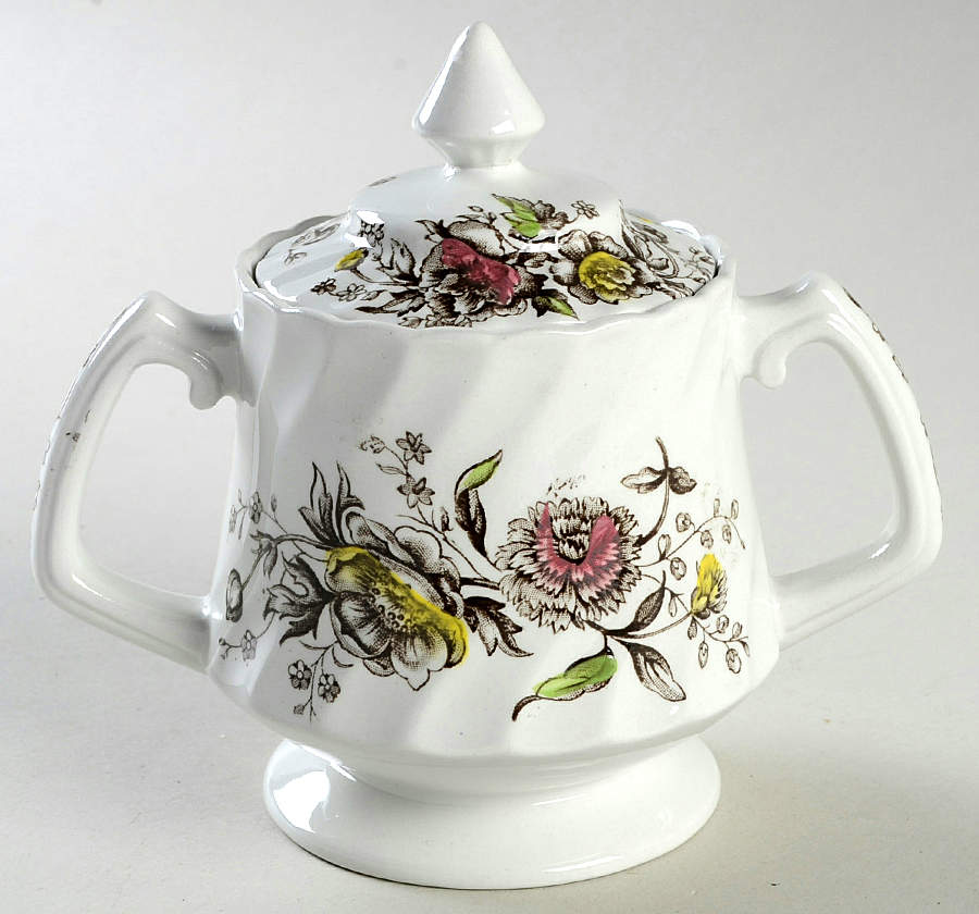 Summer Spray Sugar Bowl & Lid by Wood & Sons-1
