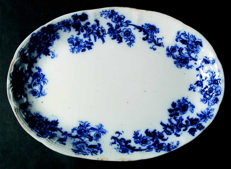 Sydney Flow Blue 12" Oval Serving Platter by Wood & Sons-1