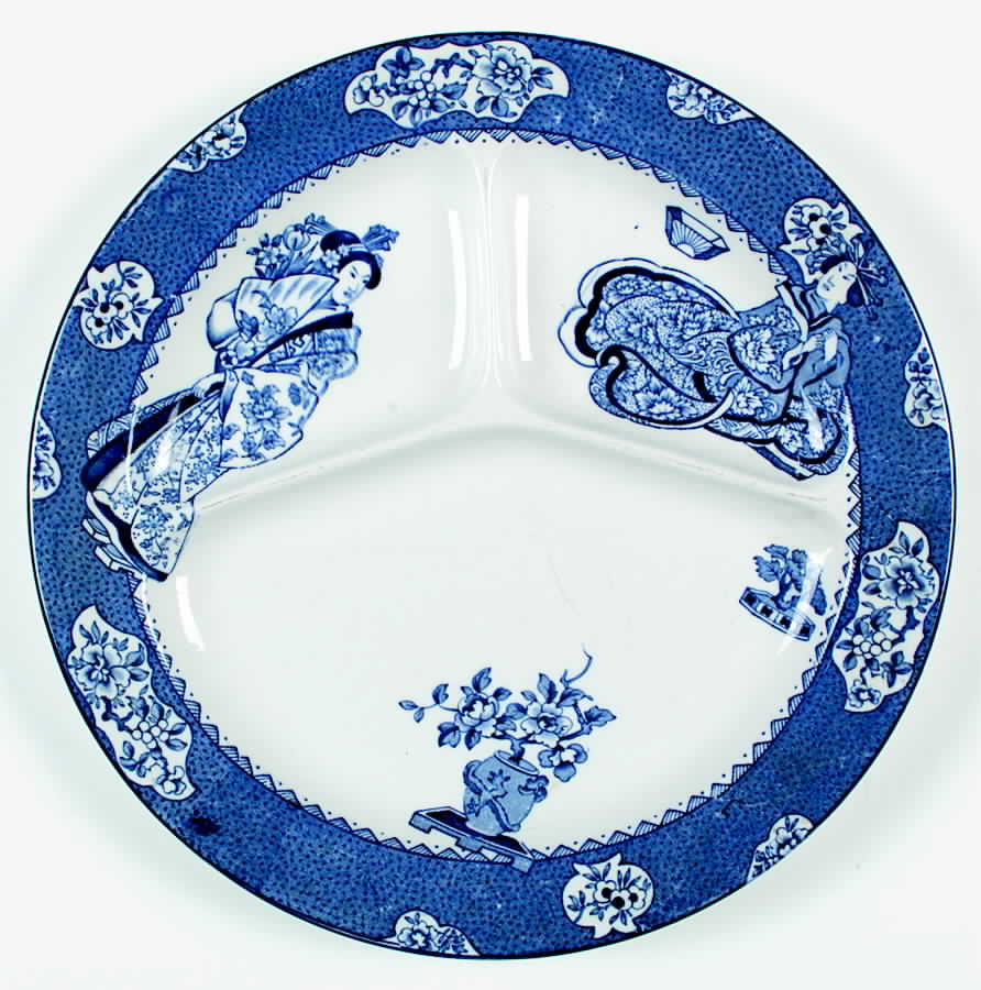 Tsing (Blue) Grill Plate by Wood & Sons-1