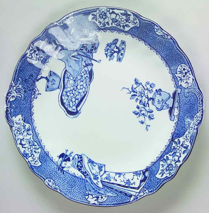 Tsing (Blue) Handled Cake Plate by Wood & Sons-1