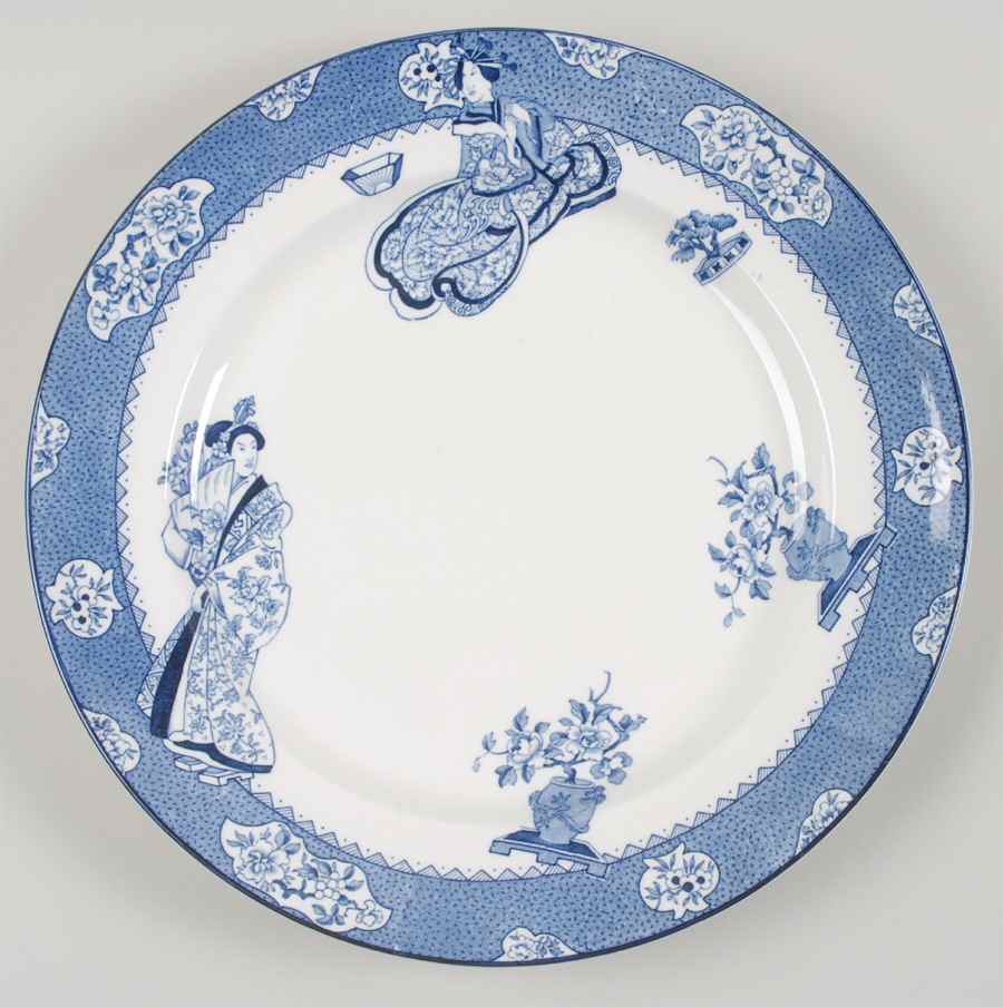 Tsing (Blue) 12" Chop Plate (Round Platter) by Wood & Sons-1