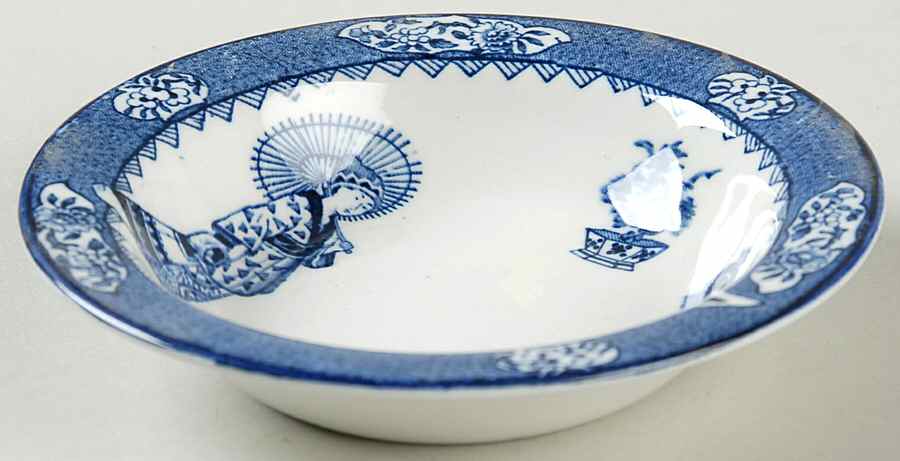 Tsing (Blue) Rim Fruit/Dessert (Sauce) Bowl by Wood & Sons-1