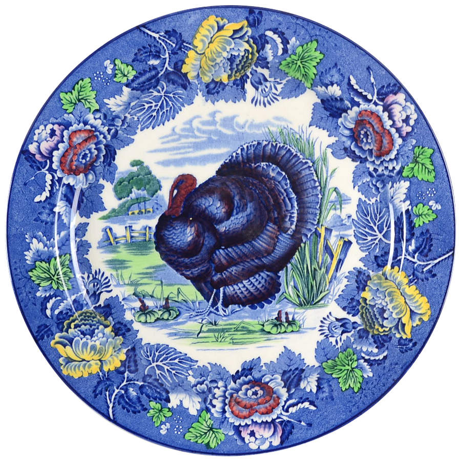 English Scenery Blue Multicolor Dinner Plate by Wood & Sons-1
