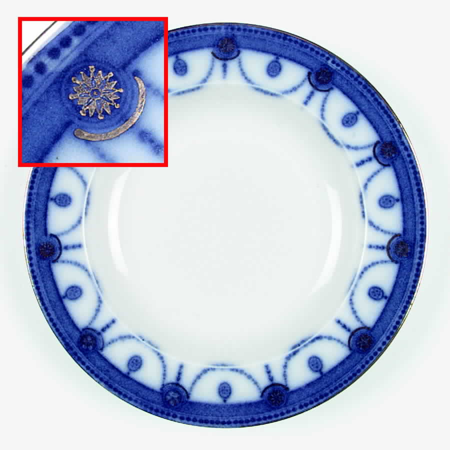 Venice Flow Blue (Gold Trim) Rim Soup Bowl by Wood & Sons-1