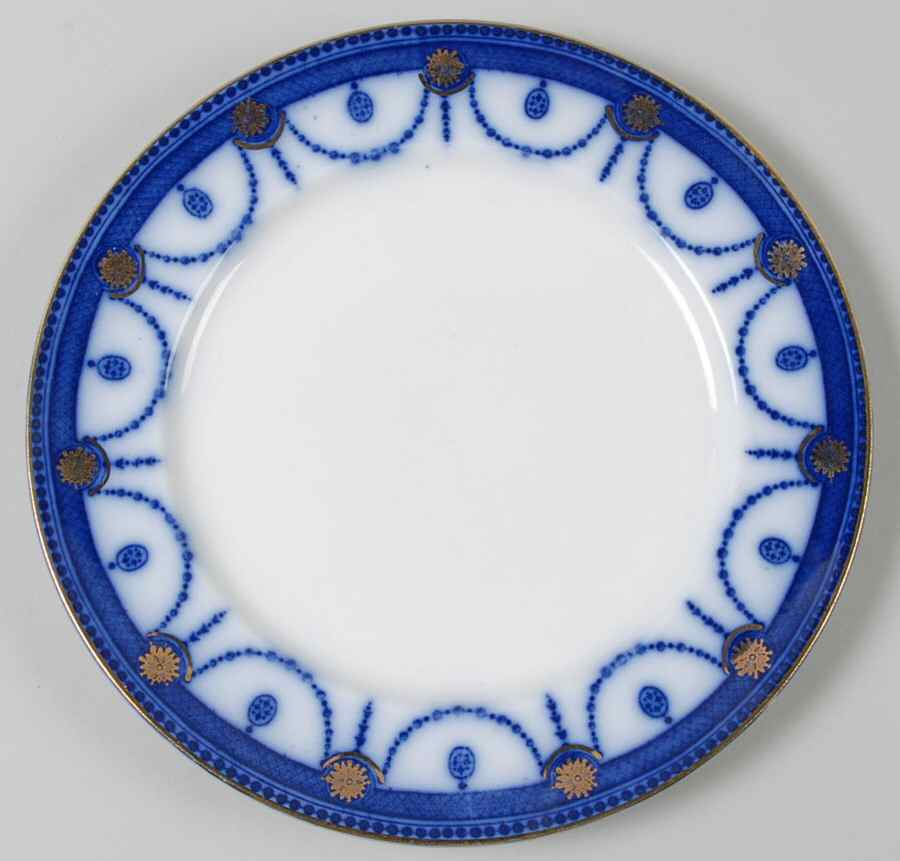 Venice Flow Blue (Gold Trim) Salad Plate by Wood & Sons-1