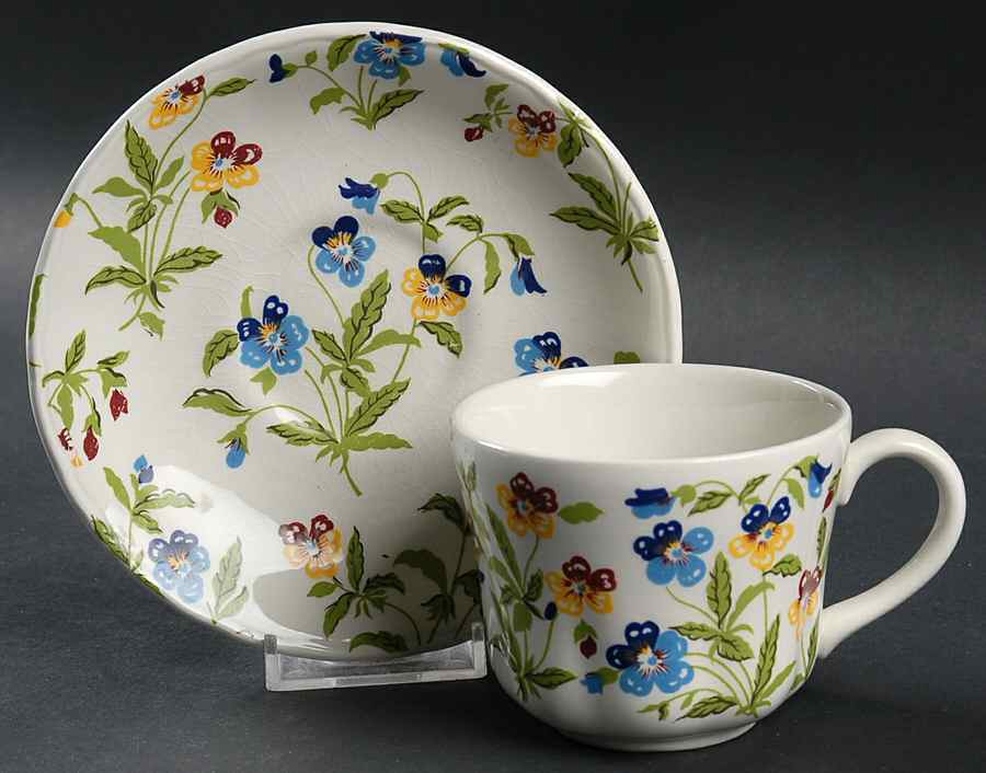 Victorian Gardens Flat Cup & Saucer Set by Wood & Sons-1