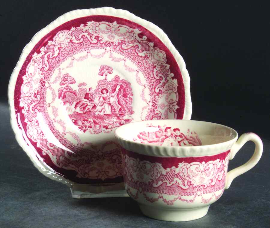 Watteau Flat Cup & Saucer Set by Wood & Sons-1