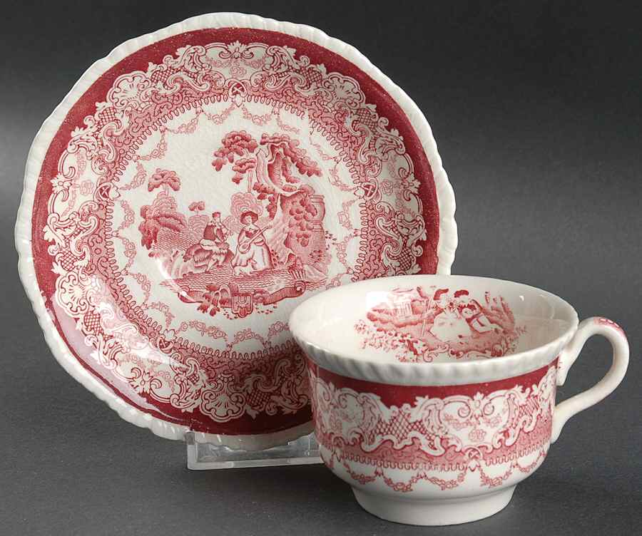 Watteau Flat Cup & Saucer Set by Wood & Sons-1