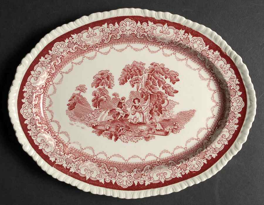 Watteau 10" Oval Serving Platter by Wood & Sons-1