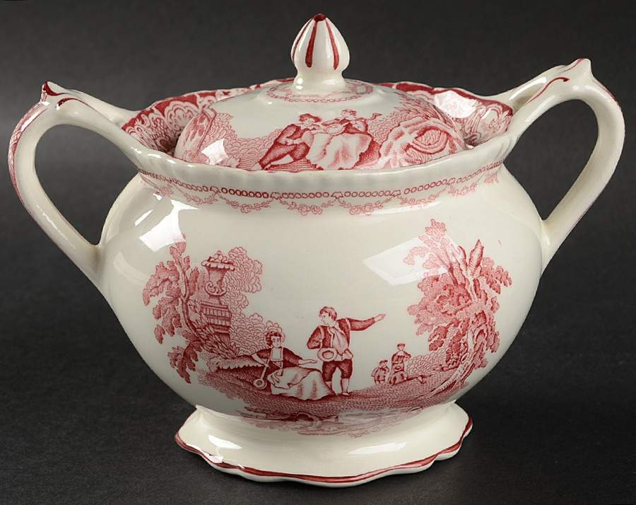 Watteau Sugar Bowl & Lid by Wood & Sons-1