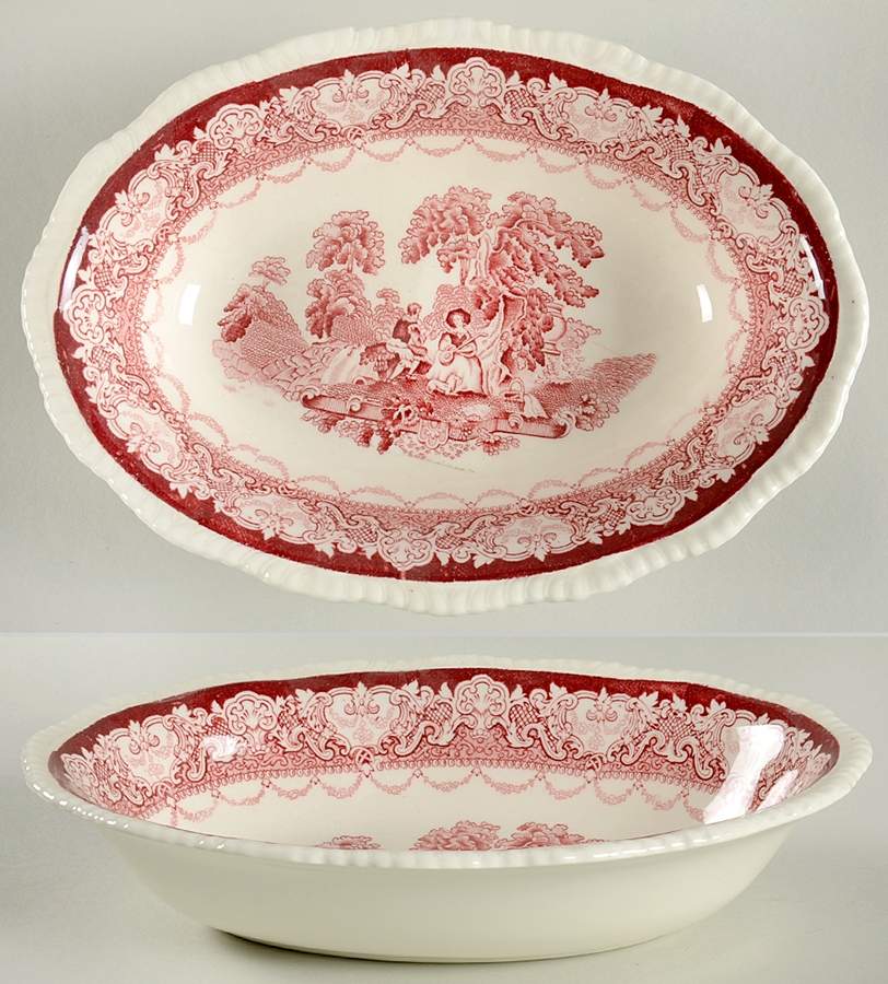 Watteau 9" Oval Vegetable Bowl by Wood & Sons-1