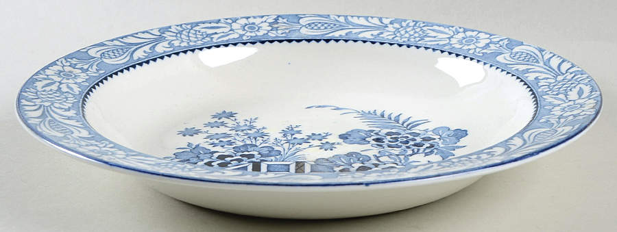 Wincanton Blue Large Rim Soup Bowl by Wood & Sons-1