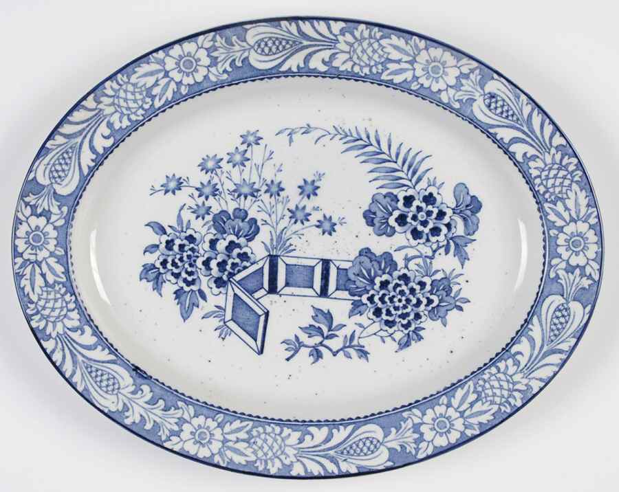 Wincanton Blue 10" Oval Serving Platter by Wood & Sons-1