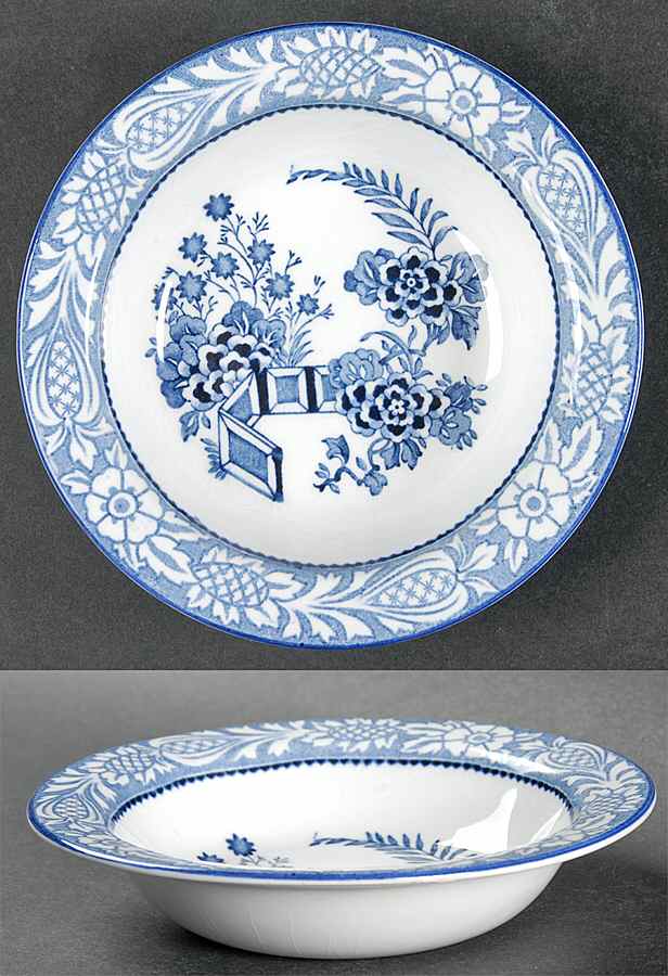Wincanton Blue Rim Fruit/Dessert (Sauce) Bowl by Wood & Sons-1