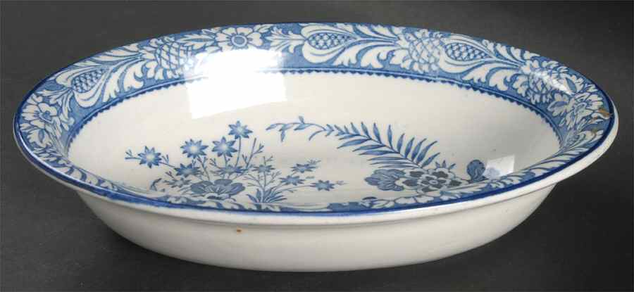 Wincanton Blue 9" Oval Vegetable Bowl by Wood & Sons-1