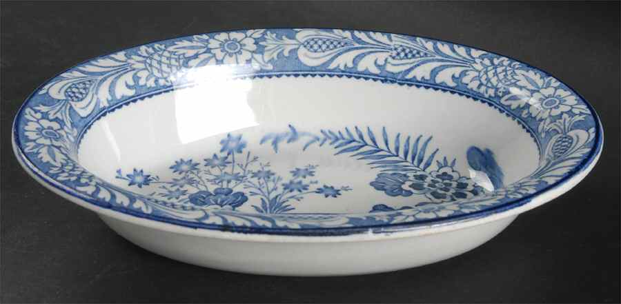Wincanton Blue 8" Oval Vegetable Bowl by Wood & Sons-1