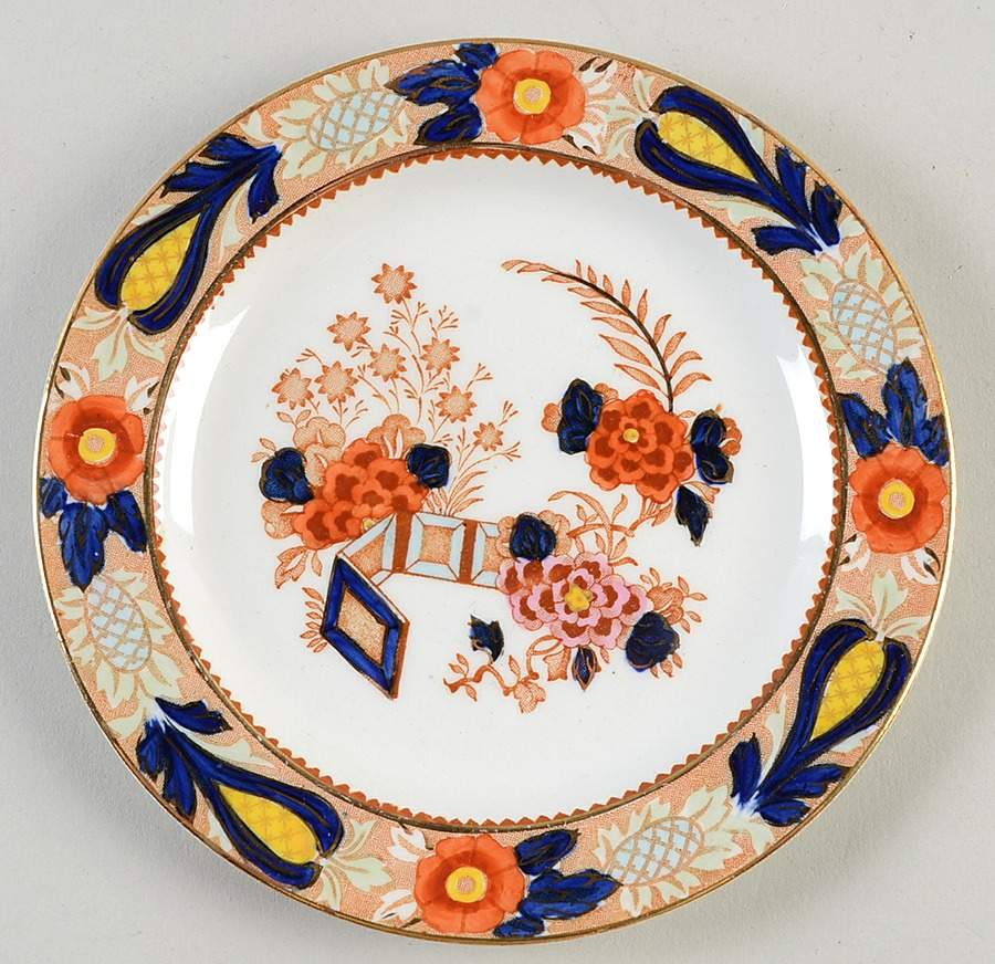 Wincanton Blue and Rust Bread & Butter Plate by Wood & Sons-1