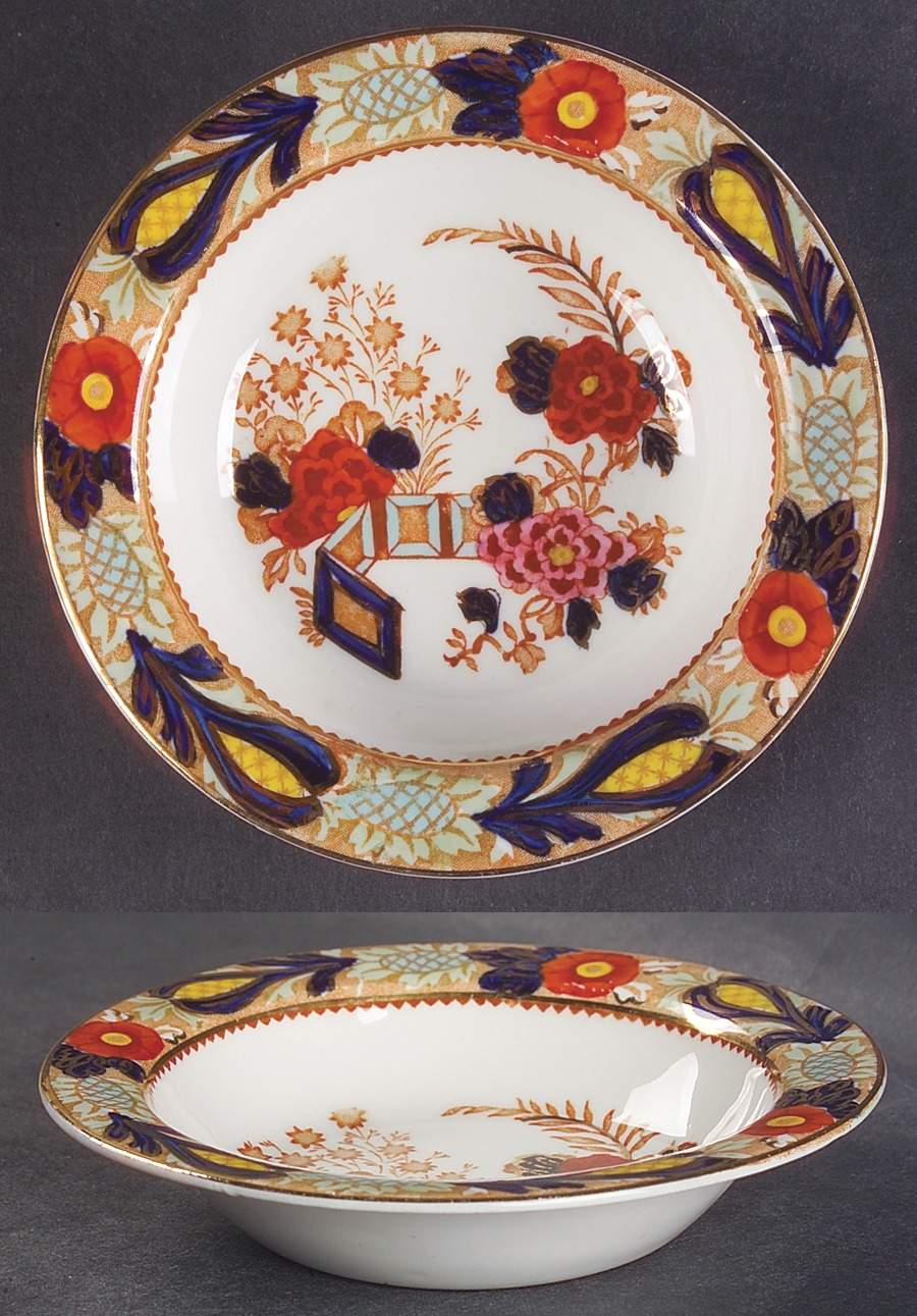 Wincanton Blue and Rust Rim Fruit/Dessert (Sauce) Bowl by Wood & Sons-1
