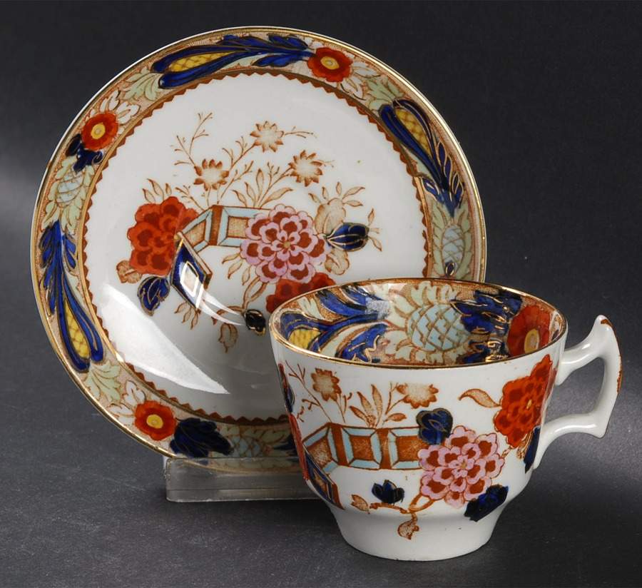 Wincanton Blue and Rust Flat Demitasse Cup & Saucer Set by Wood & Sons-1