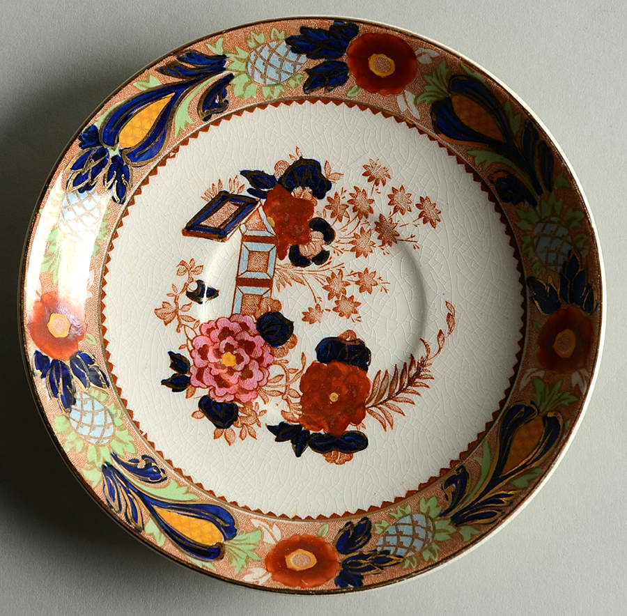 Wincanton Blue and Rust Saucer for Oversized Cup by Wood & Sons-1
