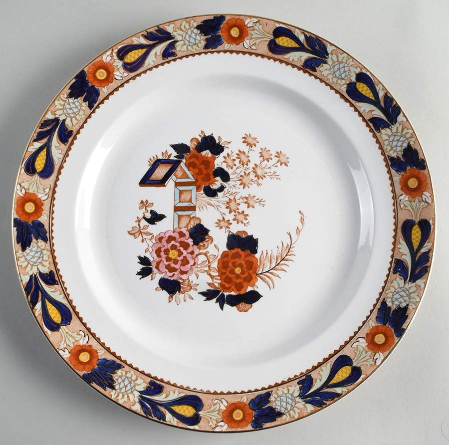 Wincanton Blue and Rust 12" Chop Plate (Round Platter) by Wood & Sons-1