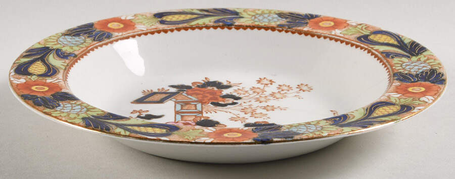 Wincanton Blue and Rust Rim Soup Bowl by Wood & Sons-1