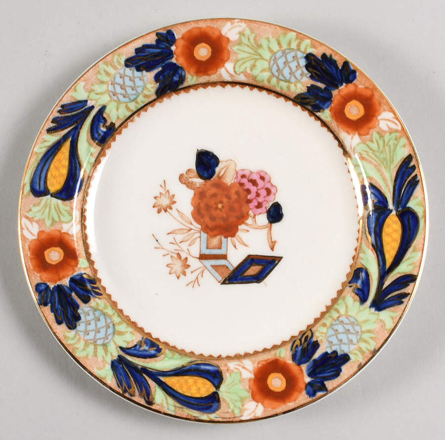 Wincanton Blue and Rust Bread & Butter Plate by Wood & Sons-1