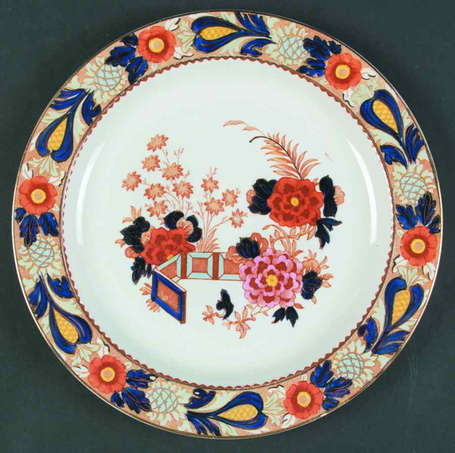 Wincanton Blue and Rust Luncheon Plate by Wood & Sons-1